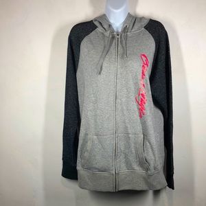 Beau Rivage gray sparkle zip up hoodie size xl